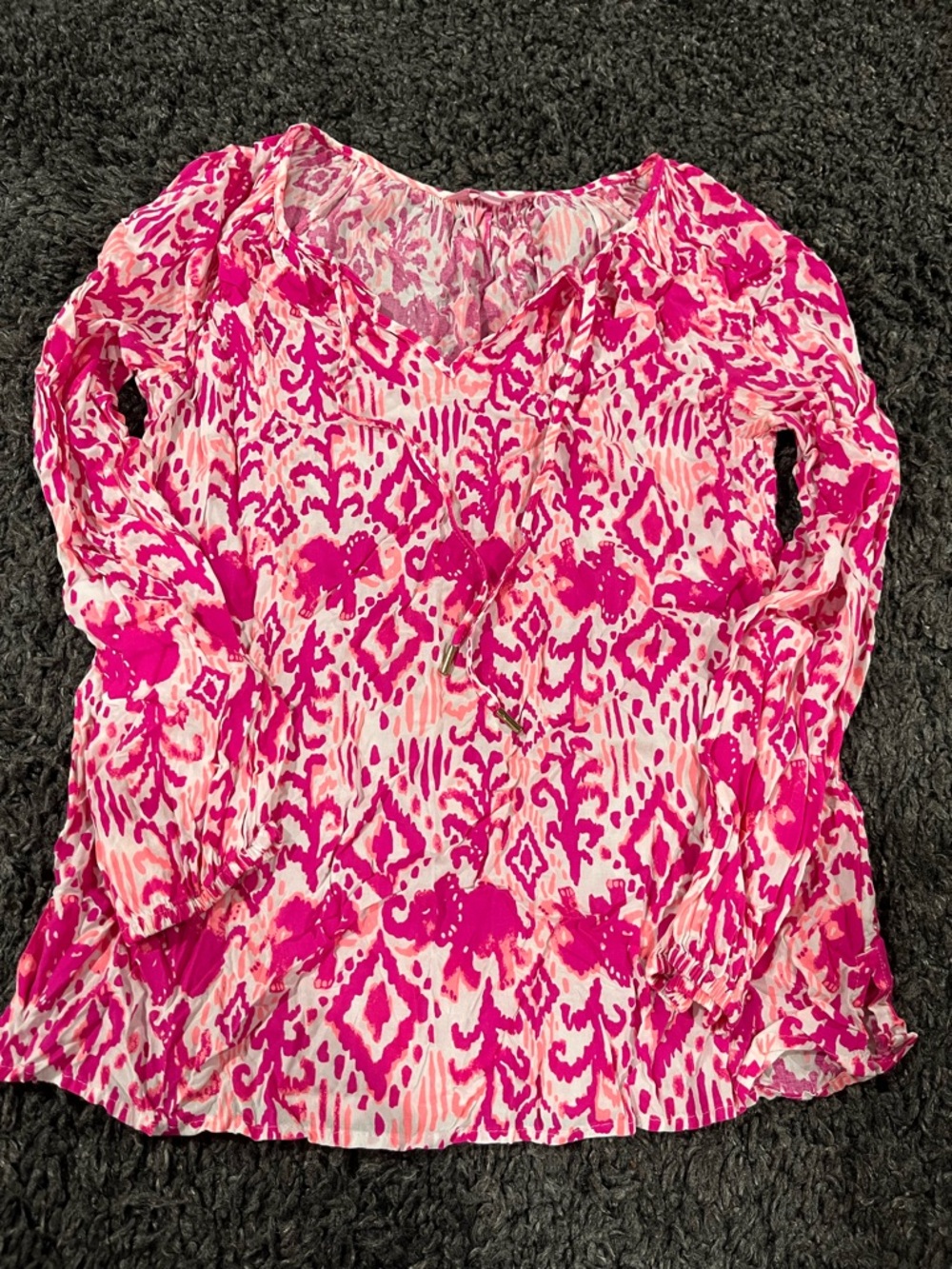 Lilly Pulitzer Willa Top in Magenta Tons of Fun Size XS